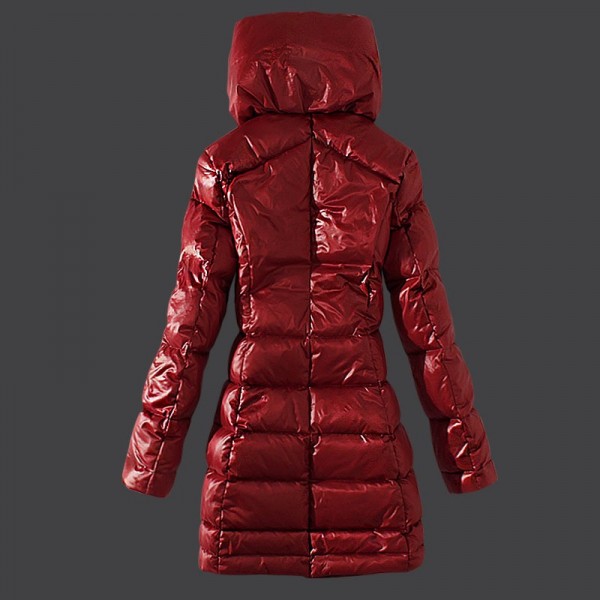 Moncler lungo Giù cappotto collo alto rosso uscita M1067